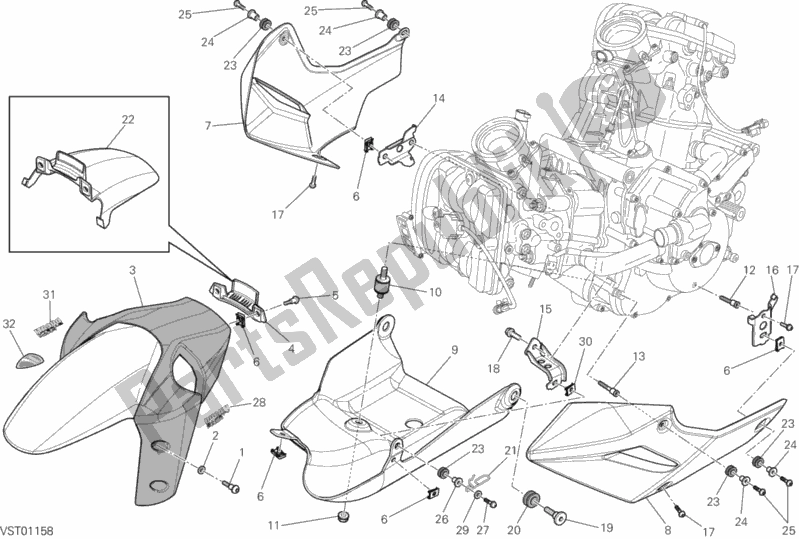 Alle onderdelen voor de Kuip van de Ducati Multistrada 1200 S GT 2014